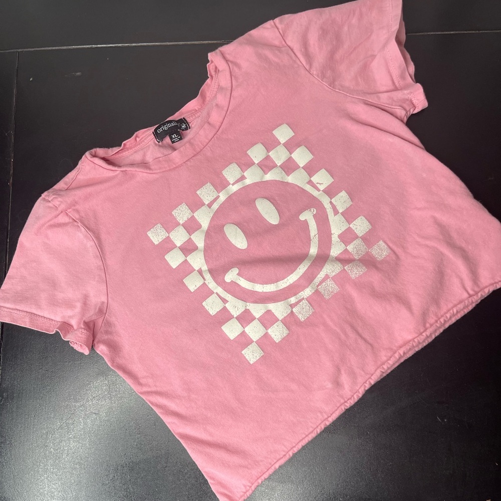 💕Bundle 3 of $20 Originality Big Girls' Short-Sleeve Smiley Face Cropped T-Shirt